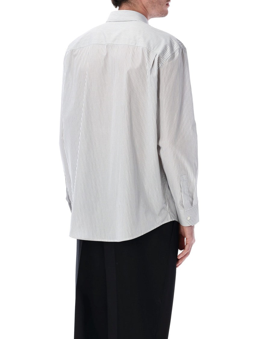 Saint Laurent Black Striped Cotton Poplin Cassandre Shirt