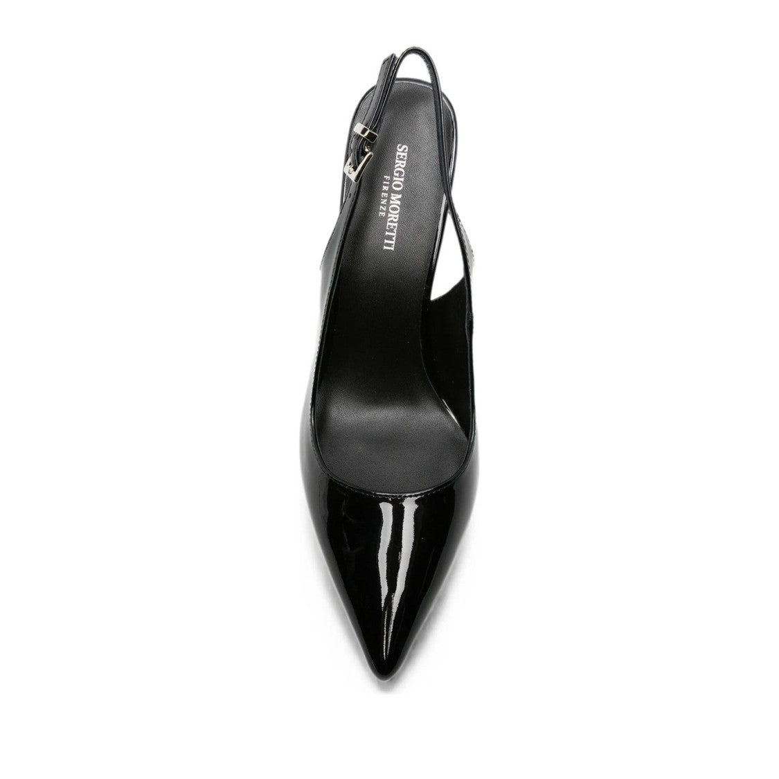 Sergio Moretti Black Glossy Adjustable Buckle Strap Patent Leather Pumps