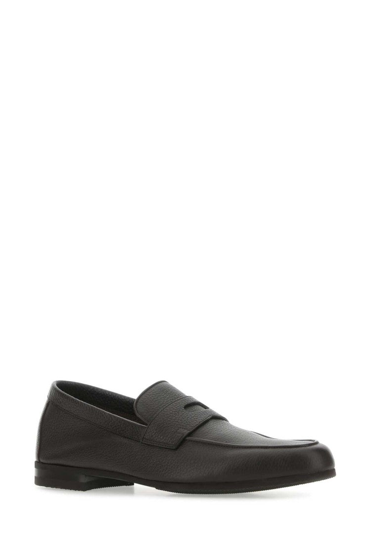John Lobb Chocolate Leather Thorne Loafers