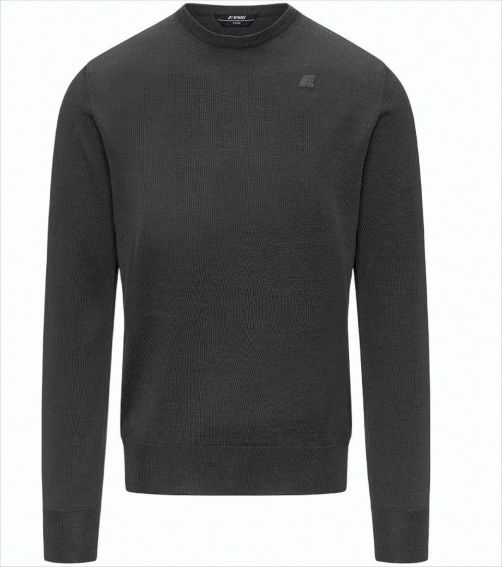 K-Way Grey Easy-Care Merino Wool Sweater