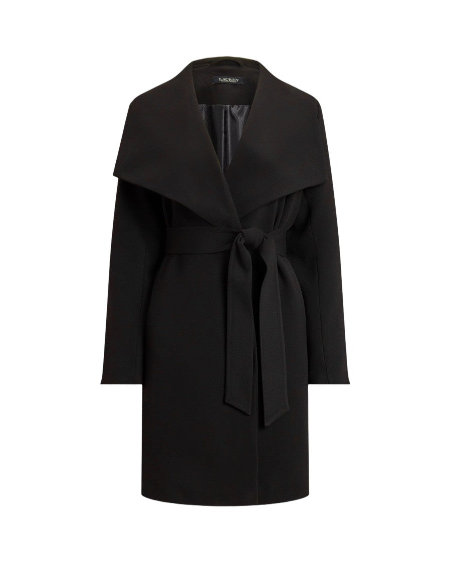 Lauren Ralph Lauren Draped Black Mid-Length Coat