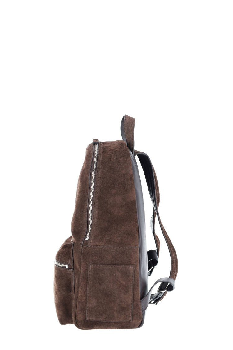 Orciani Suede Leather Handcrafted Urban Backpack