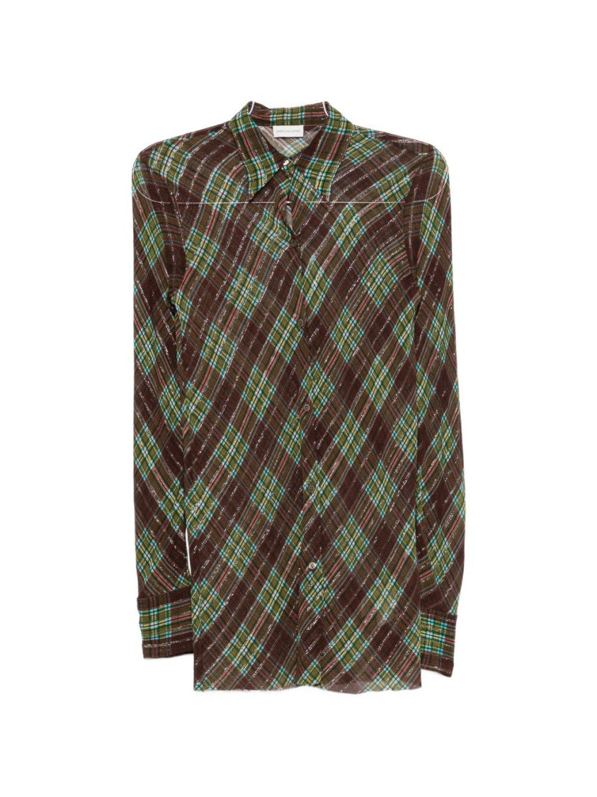 Dries Van Noten Diagonal Plaid Button-Down Shirt