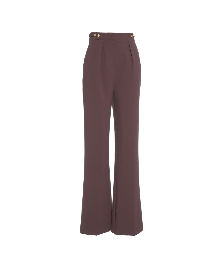 Elisabetta Franchi High-Waisted Wide-Leg Trousers With Front Pleats