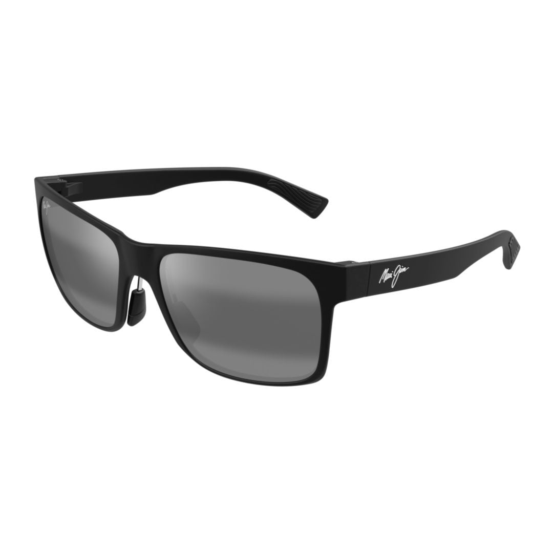 Maui Jim Hoopili Rectangular Frame Sunglasses In Matte Black Finish