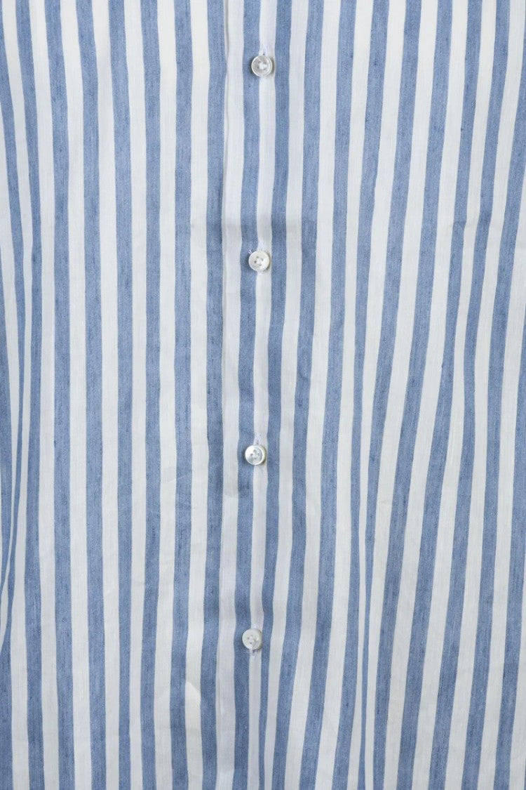 Barba Napoli Linen Lyocell Shirt - White/Blue