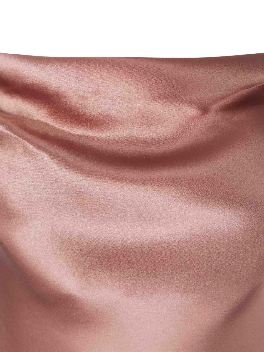 Balmain Rose Gold Cowl Neck Satin Top