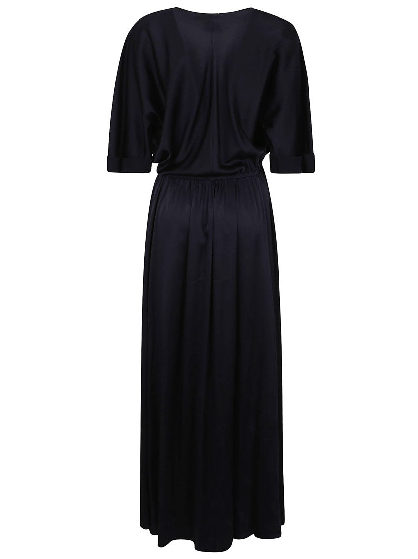 Forte Forte Deep V-Neck Silk Maxi Dress