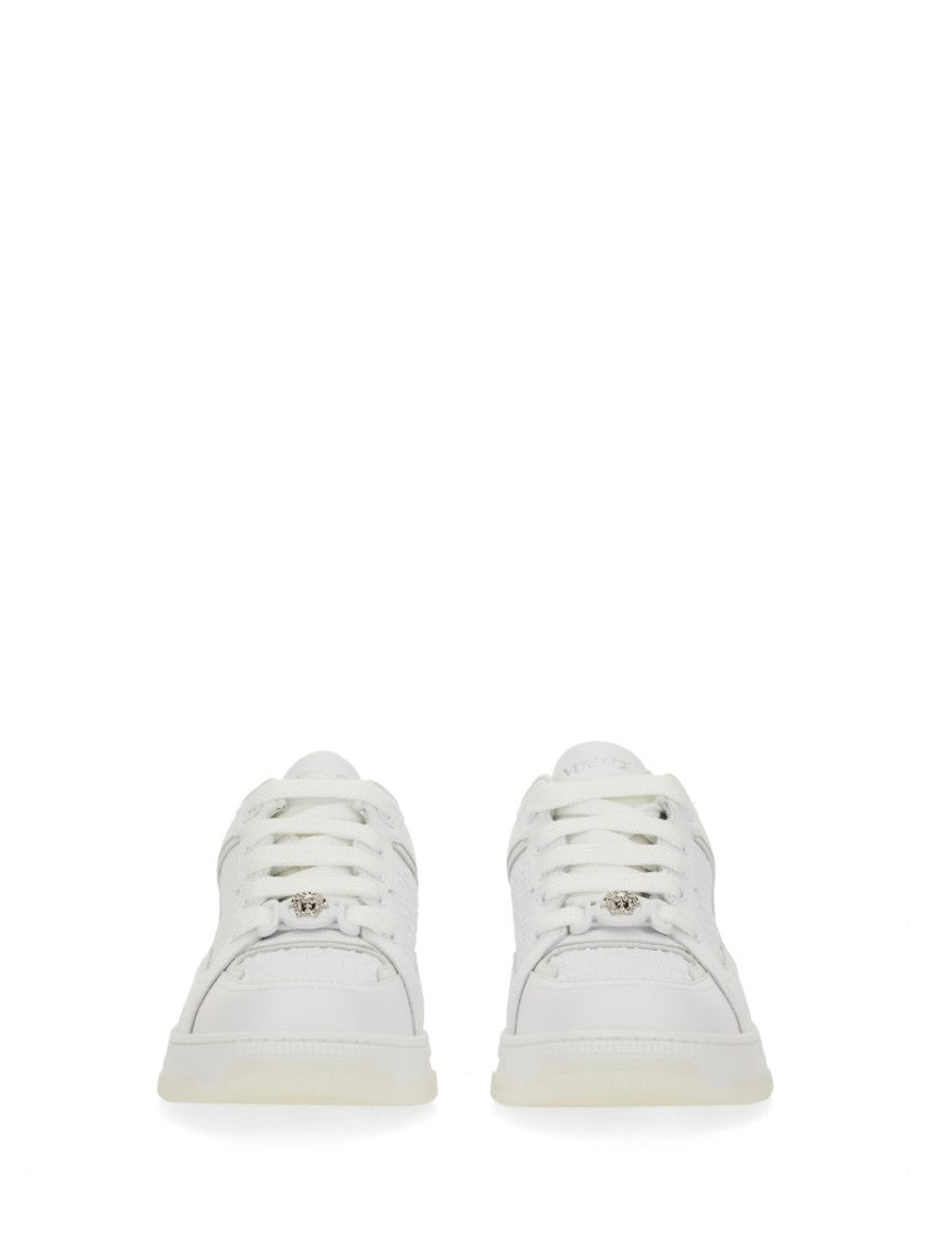 Versace Textured Leather Sneakers