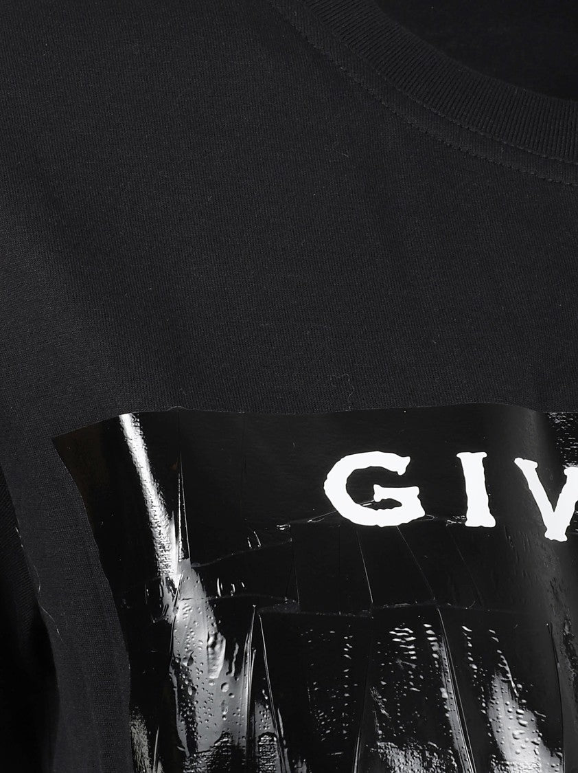 Givenchy Tape Logo Print Crew Neck T-Shirt
