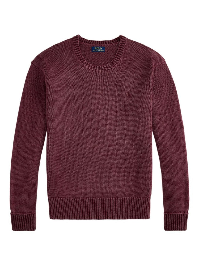 Polo Ralph Lauren Relaxed Fit Burgundy Crew Neck Sweater