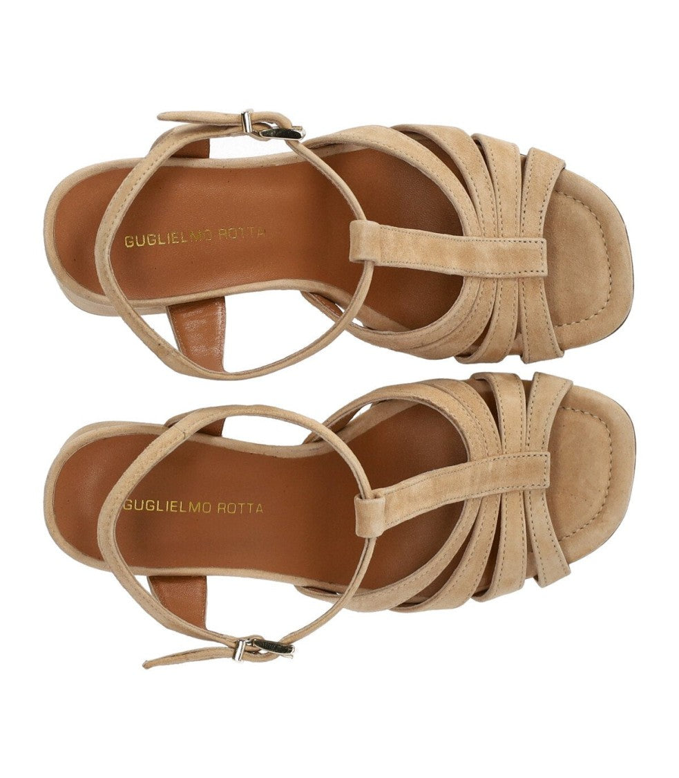 Guglielmo Rotta Jersey Beige Heeled Sandal