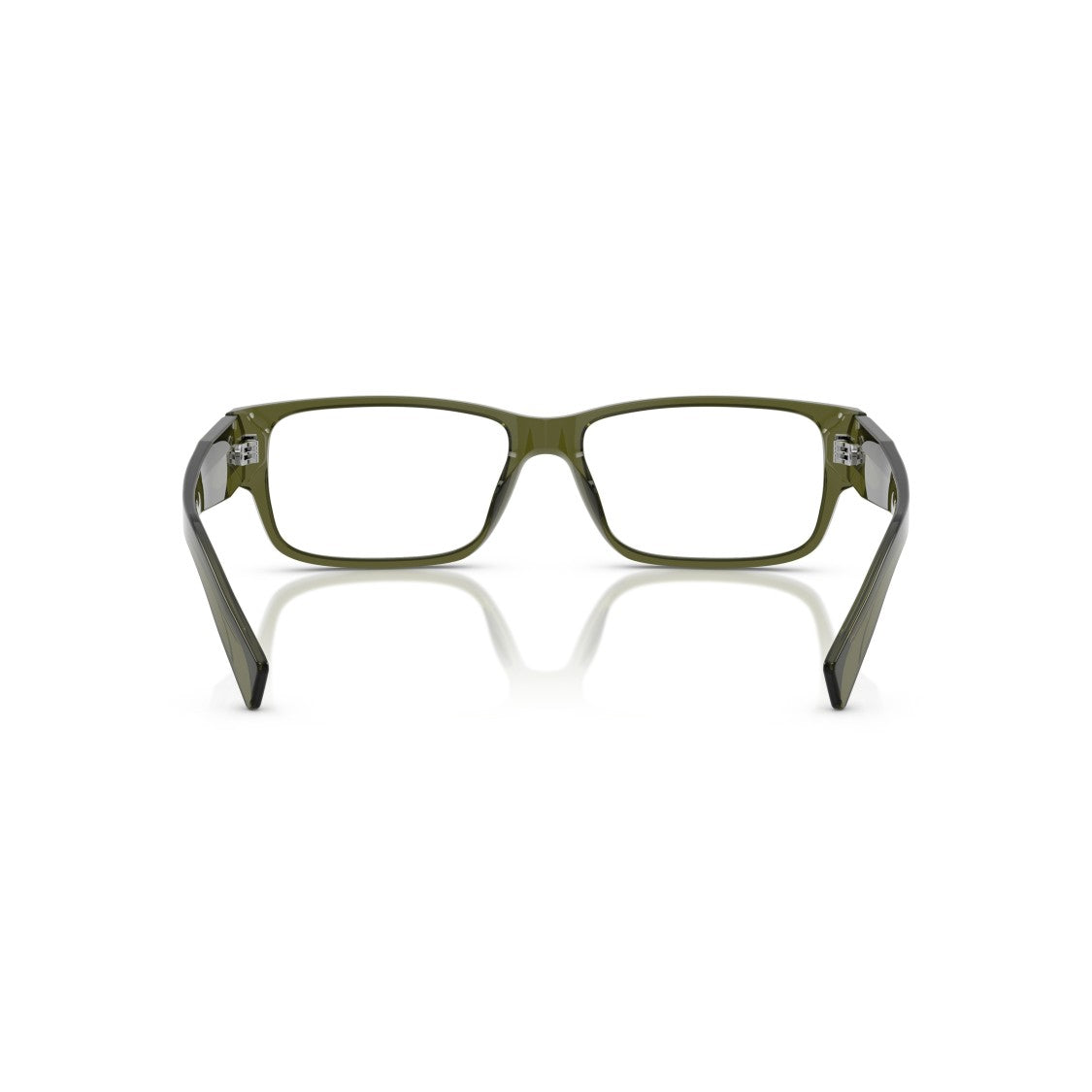 Prada 0Pr B09v Translucent Olive Green Acetate Rectangular Eyeglasses