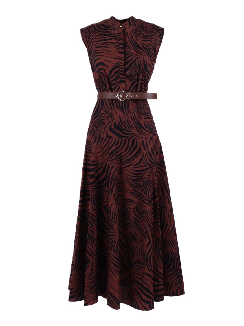 Max Mara Sleeveless Midi Dress With Flared Skirt