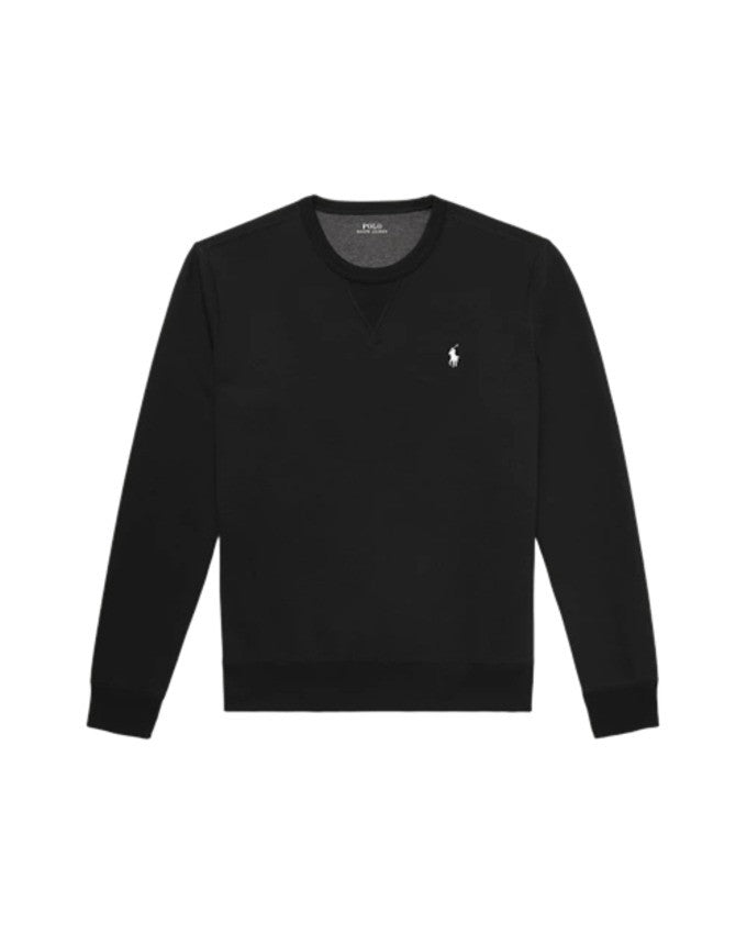 Polo Ralph Lauren Black Sweatshirt With Ribbed Details