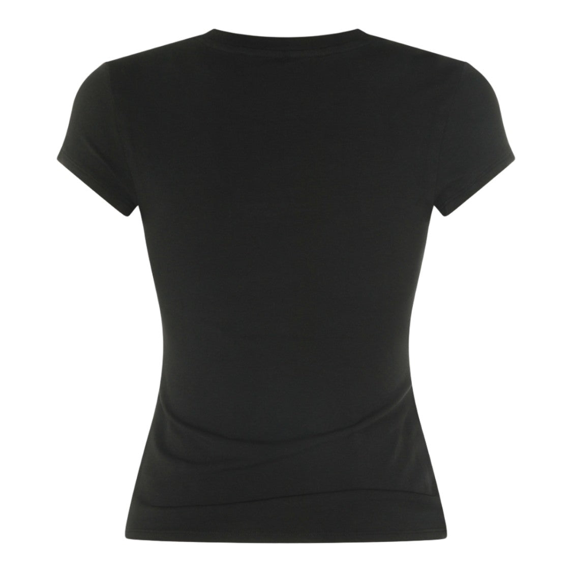 Alexander Wang Fitted Black T-Shirt With Round Neckline And White Logo