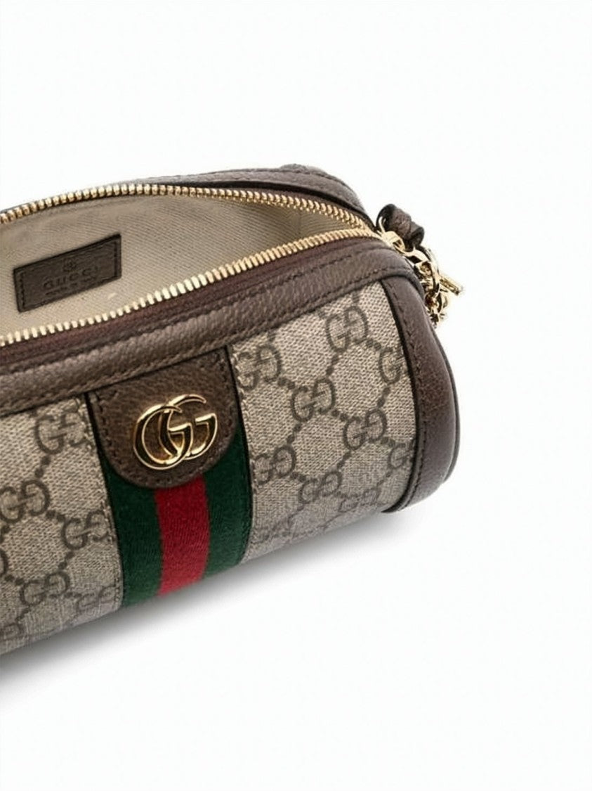 Gucci Mini Monogram Canvas Crossbody Bag With Gold-Tone Details