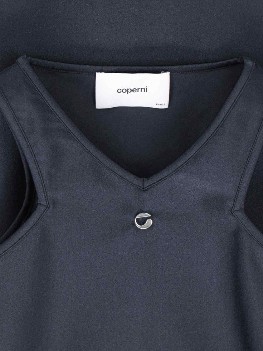 Coperni Midi Sheath Dress In Black Stretch Nylon
