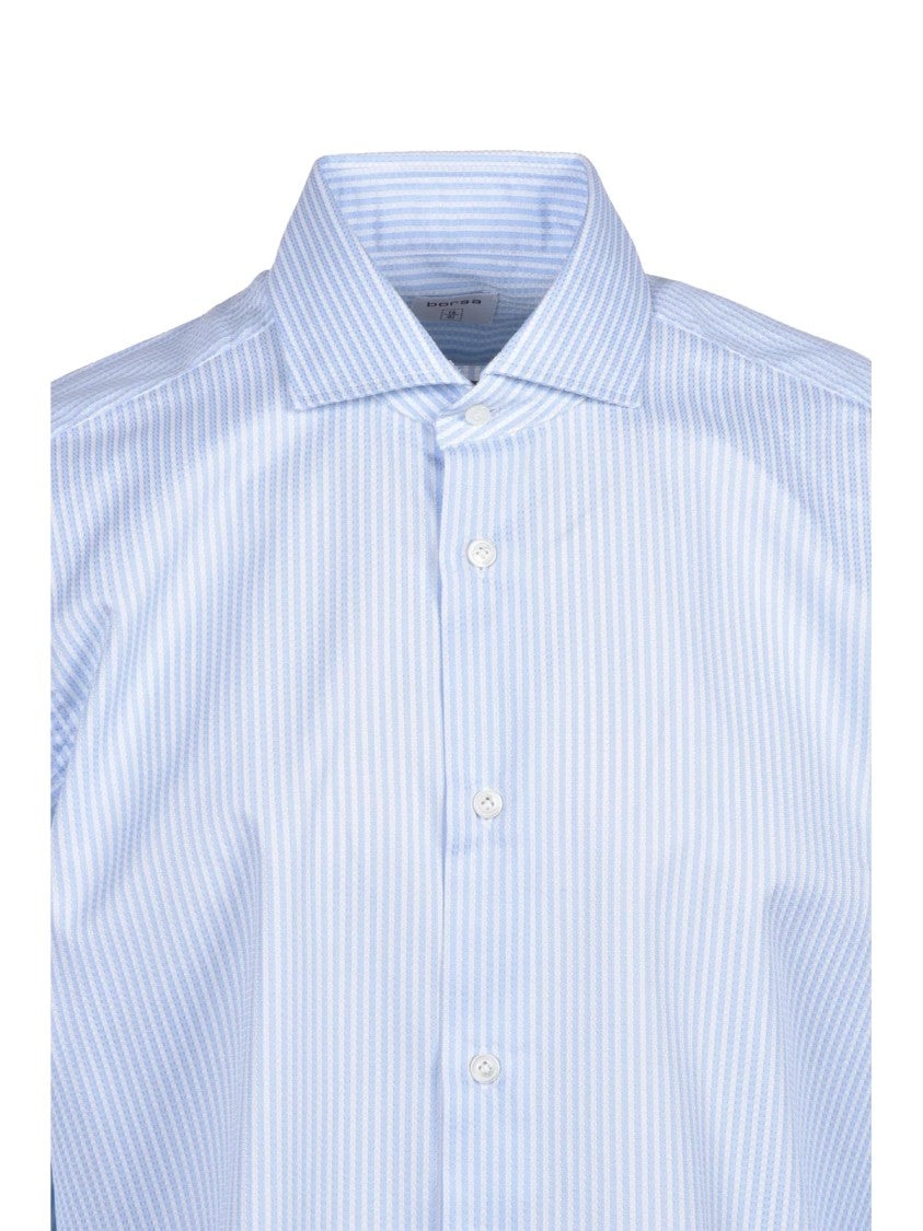 Borsa Light Blue Pinstripe Cotton Shirt