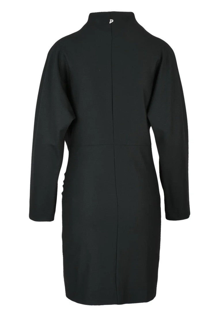 Dondup Black Sheath Dress With Batwing Sleeves