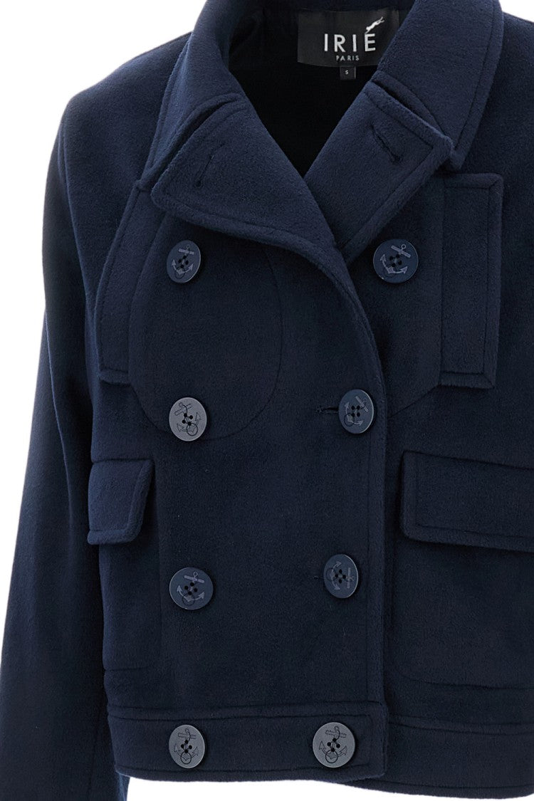 Irie' Structured Blue Jacket With Front Zipper Closure