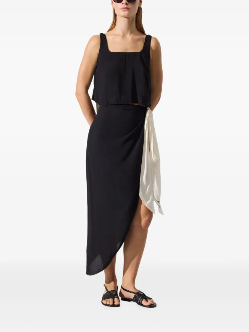 Karl Lagerfeld Cropped Black Top With Square Neckline