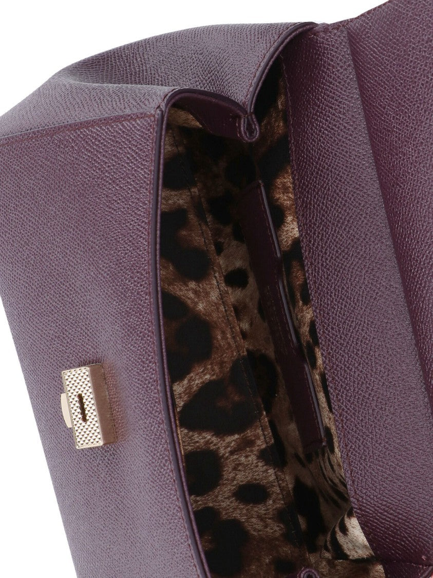 Dolce & Gabbana Sicily Wine Red Small Calfskin Shoulder Bag