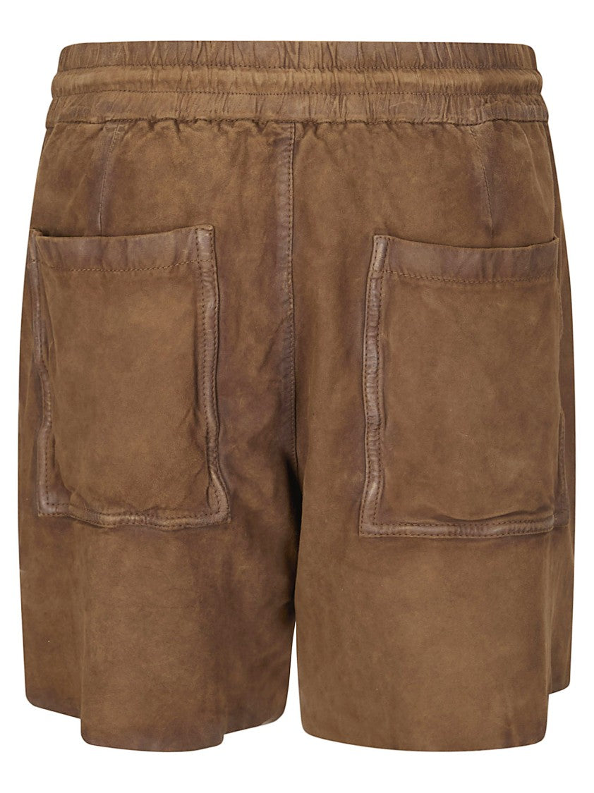P.A.R.O.S.H. Brown Suede Leather Shorts