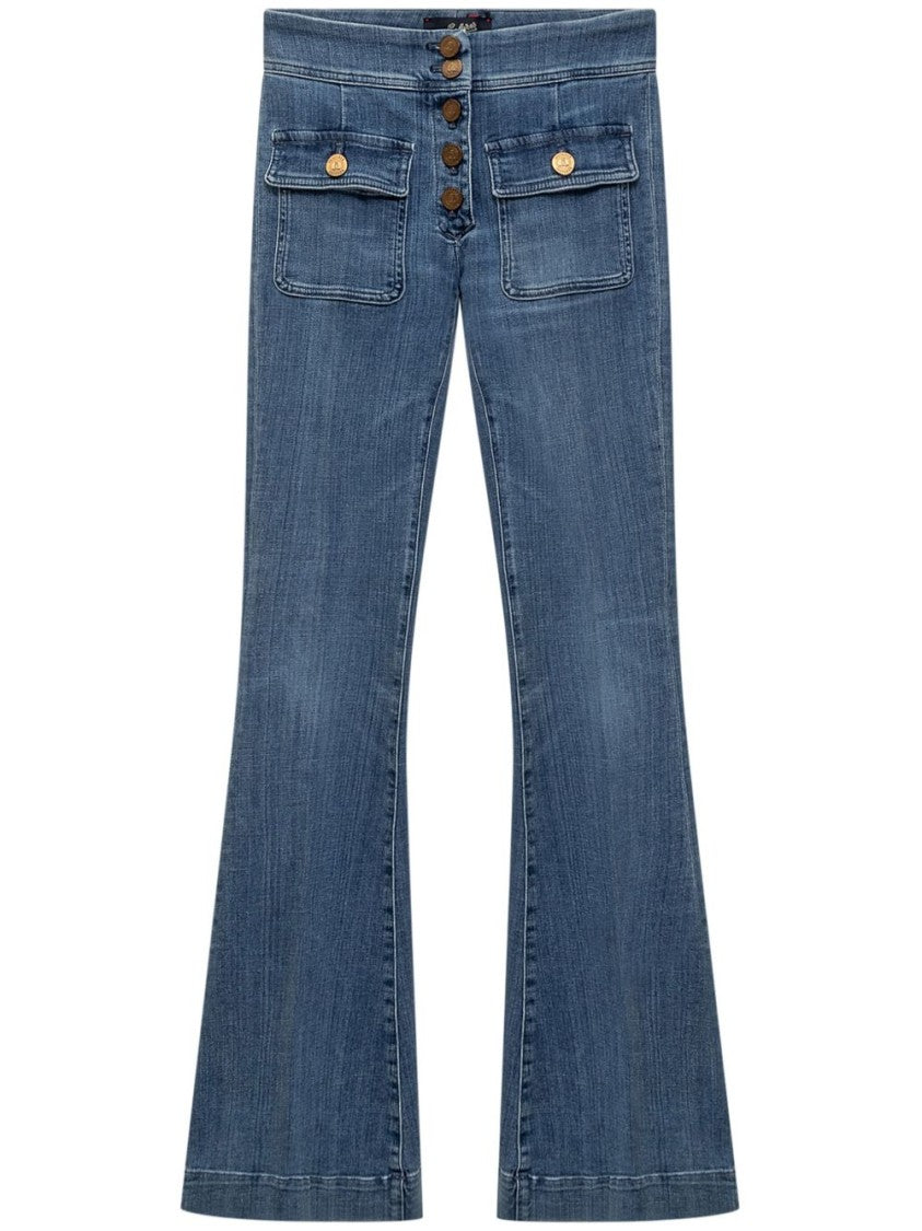 Seafarer Flared-Leg Button Closure Flap Pockets Jeans