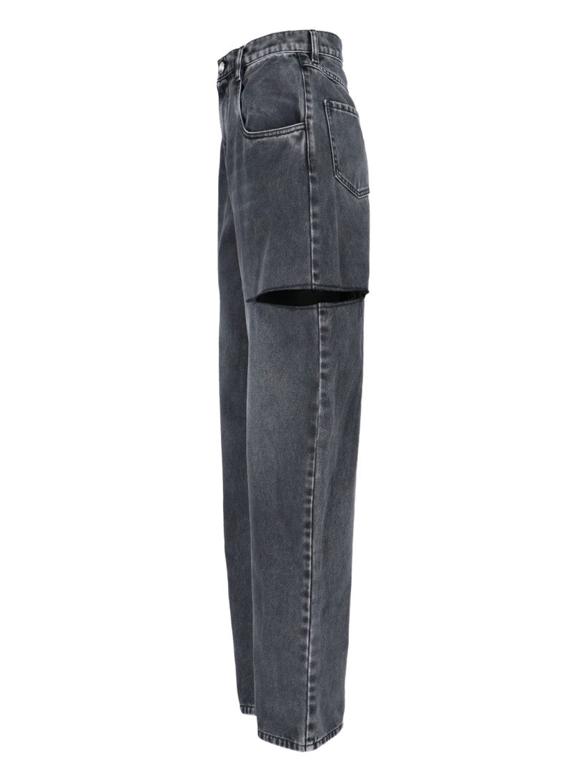 Maison Margiela High-Waisted Black Denim Cut-Out Jeans