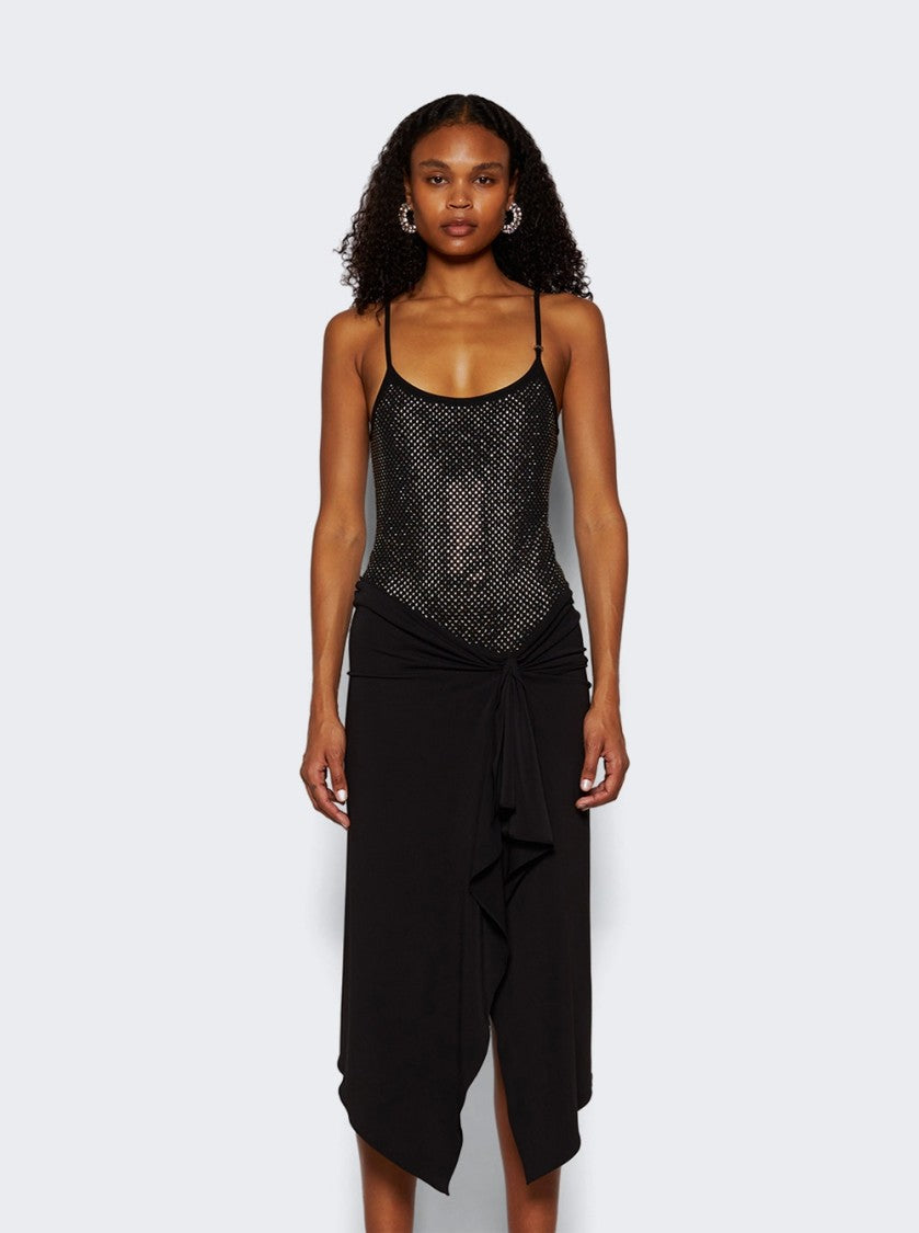 The Attico Asymmetrical Hem Bodycon Midi Dress