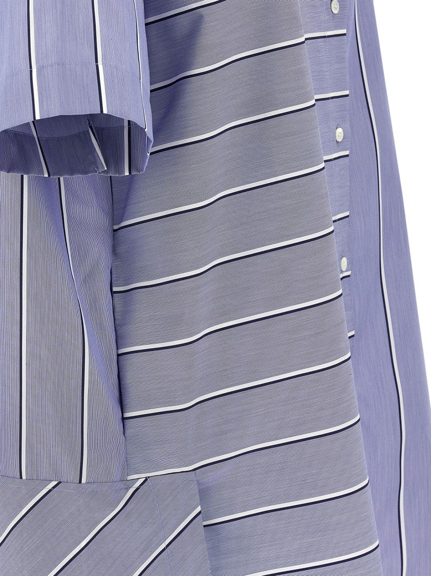 J. W. Anderson Patchwork Cotton Shirt Dress With Asymmetric Hem