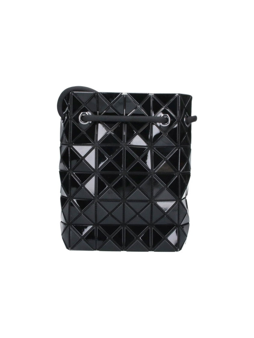 Bao Bao Issey Miyake Black Wring Geometric Pvc Drawstring Bucket Bag