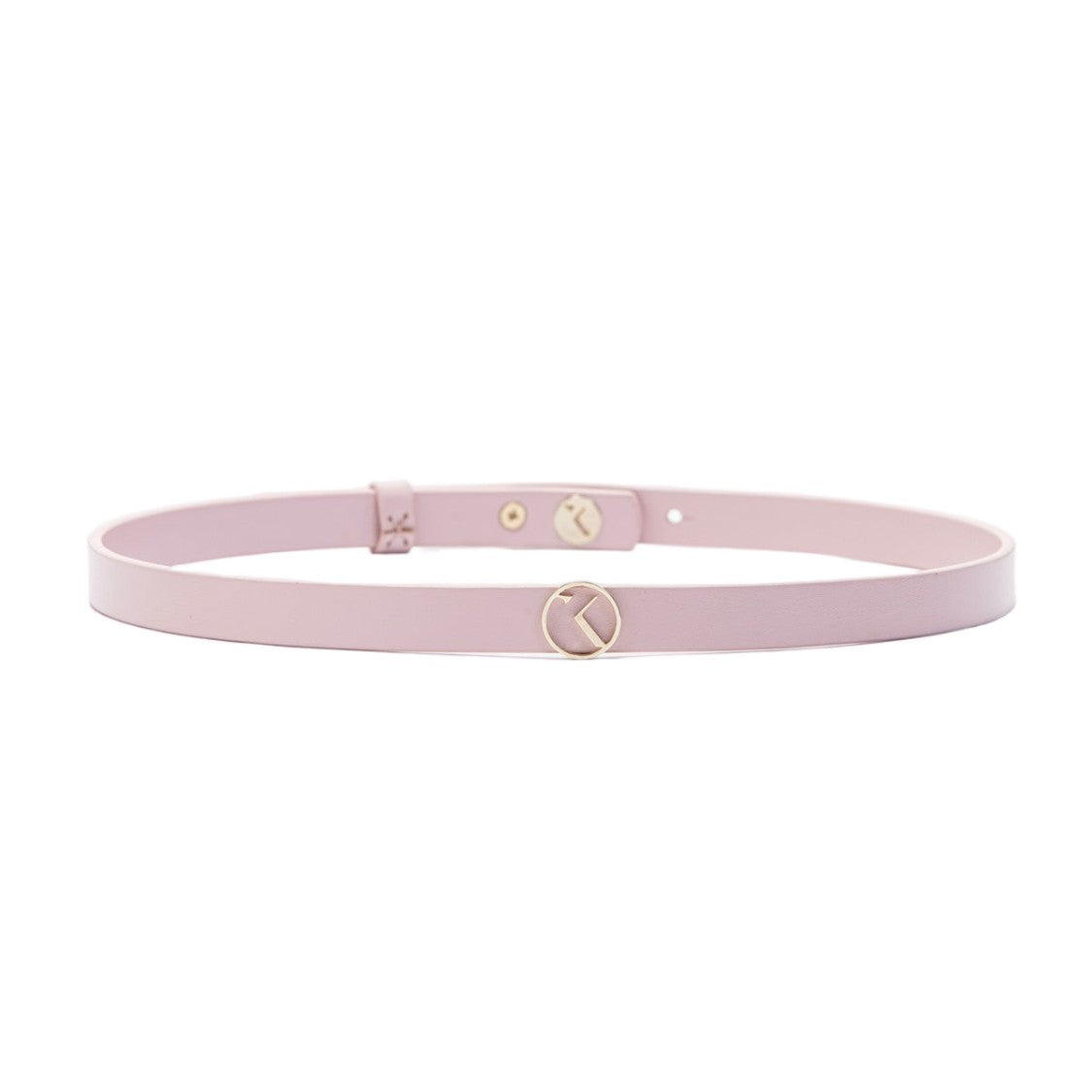 Saiid Kobeisy Slim Leather Belt With Circular Metallic Buckle