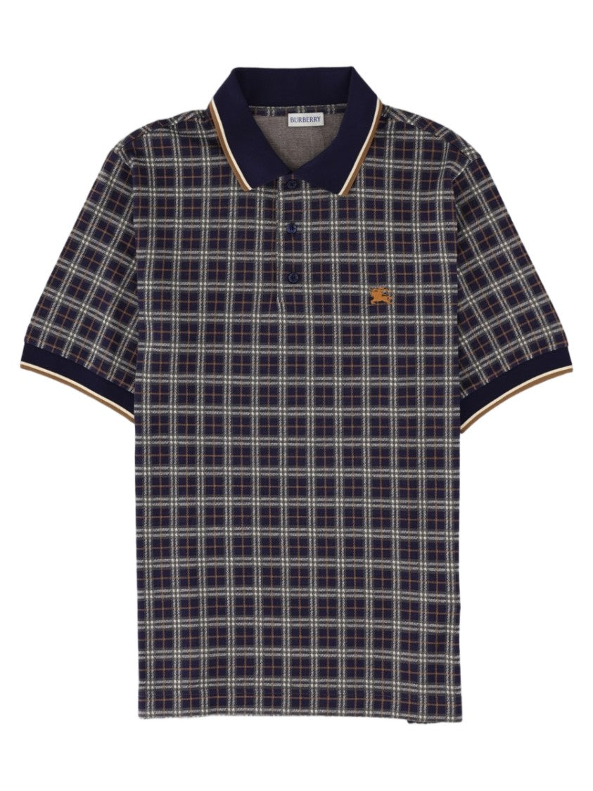 Burberry Multicolour Checkered Short-Sleeve Viscose-Blend Polo Shirt