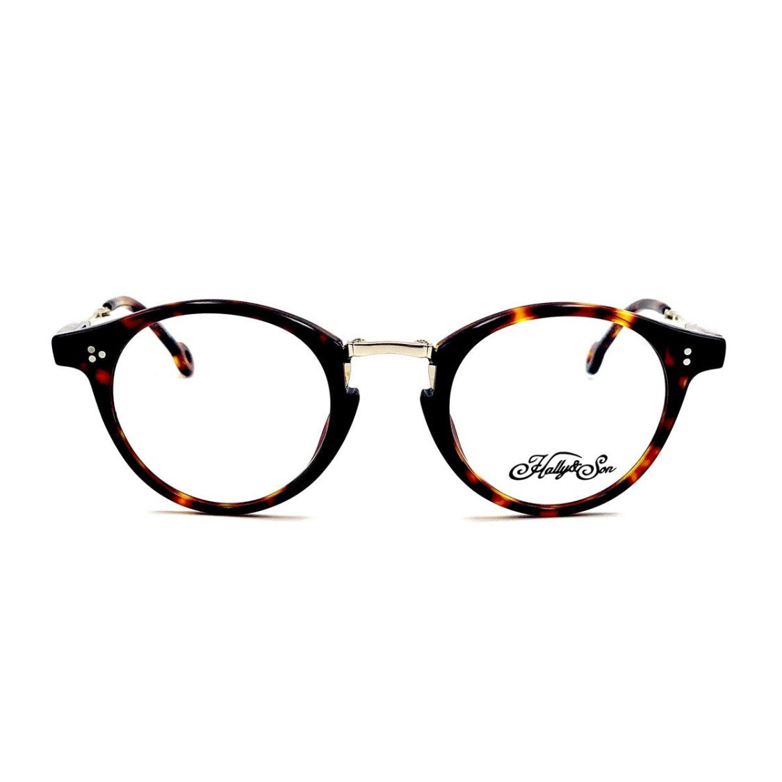 Hally & Son Havana Hs664 Celluloid Round Sunglasses
