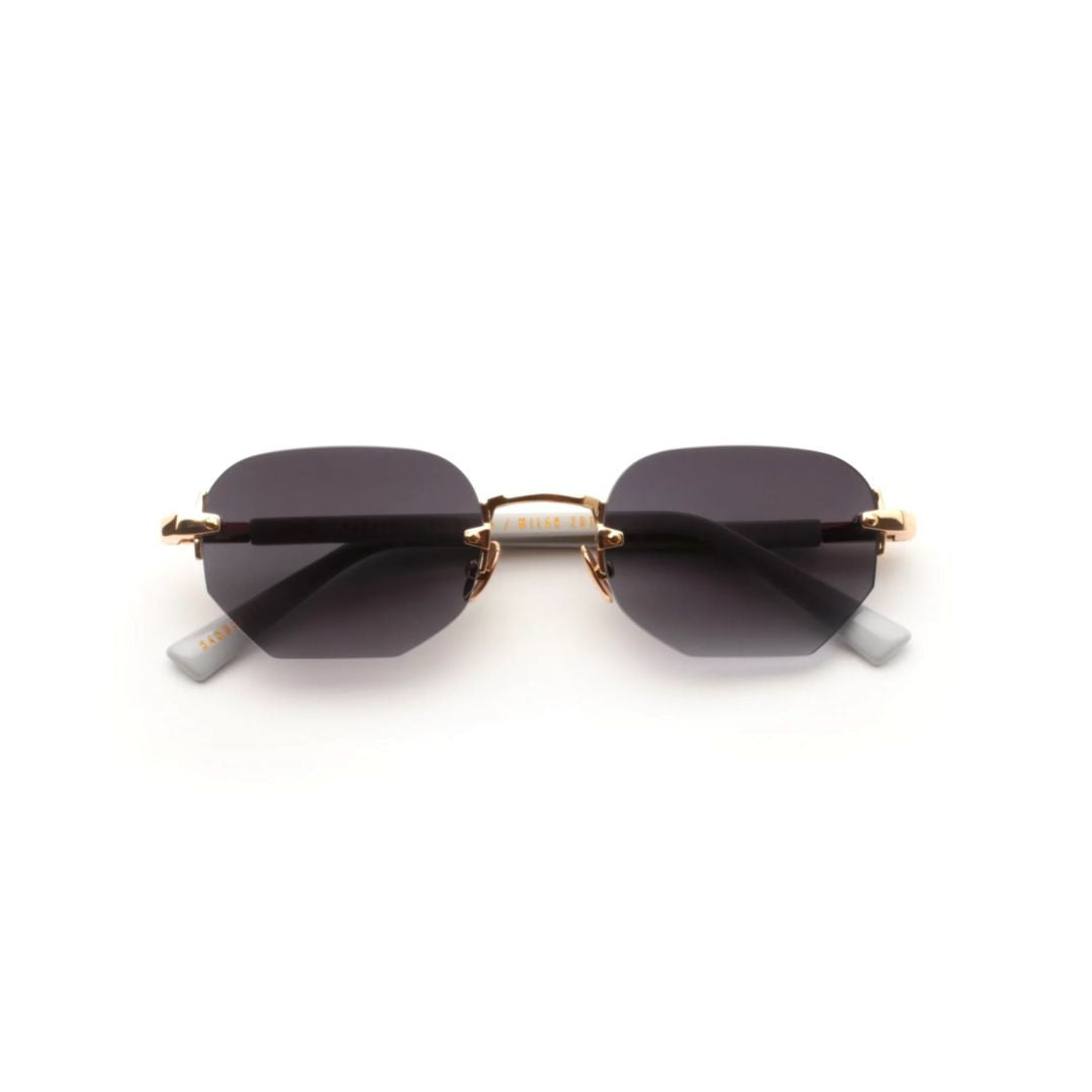 Gast Moonstone Rimless Octagonal Sunglasses With Metallic Gold Accents