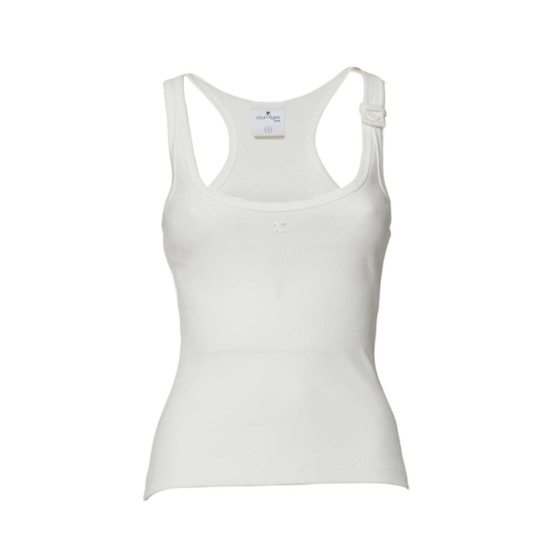 Courrèges Buckle 90'S Ribbed White