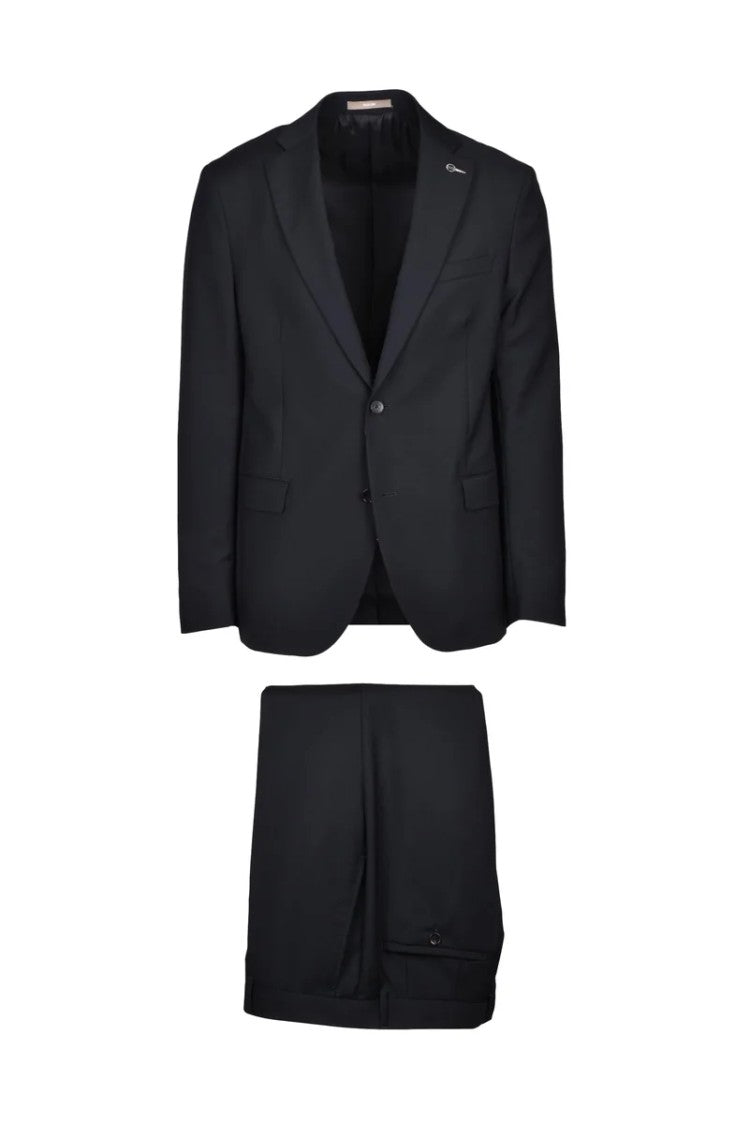 Paoloni Men's Virgin Wool Suit - Black