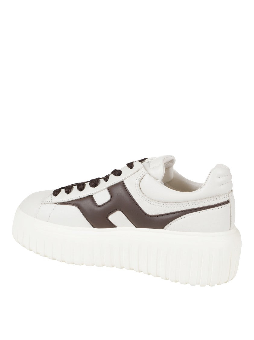 Hogan Beige Sneakers With Chunky Ridged Sole
