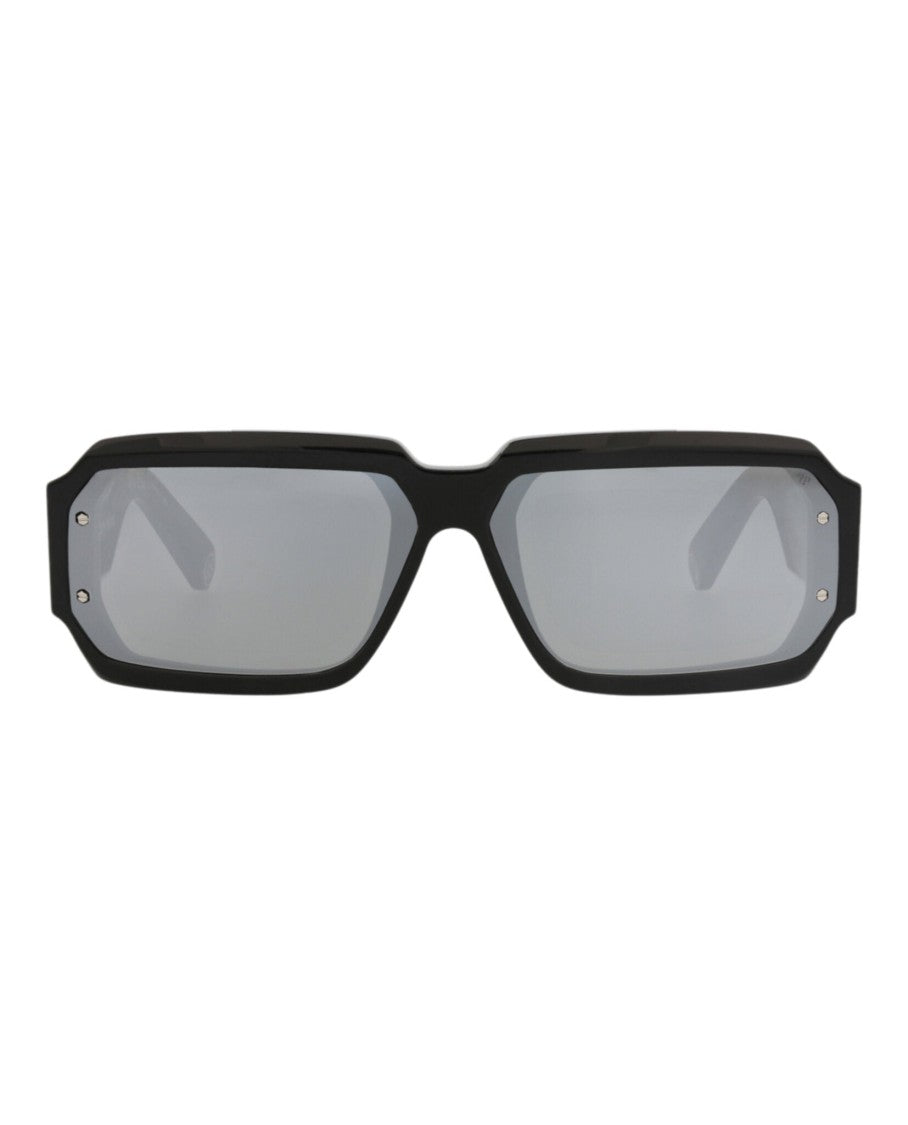 Philipp Plein Bold Square-Frame Acetate Sunglasses With Saddle Nose Bridge