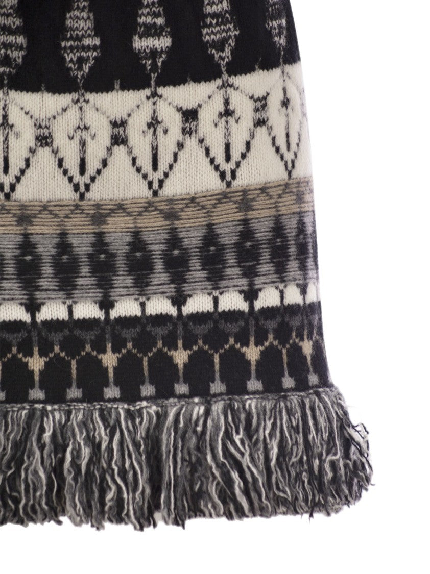 Vanisé Wool And Cashmere Blend Jacquard Skirt