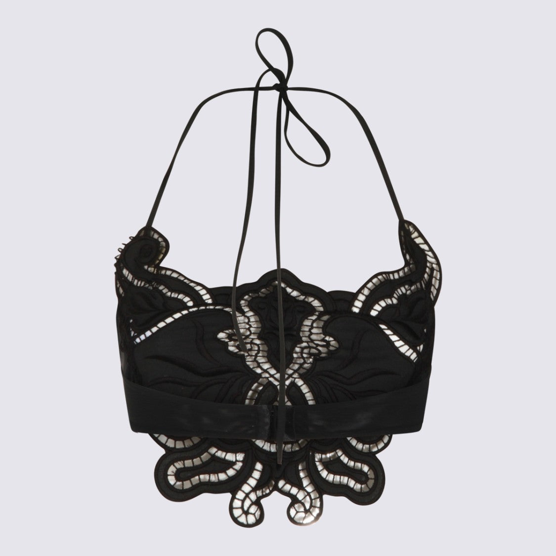 Blumarine Lace Tank Top With Halter Neck Tie
