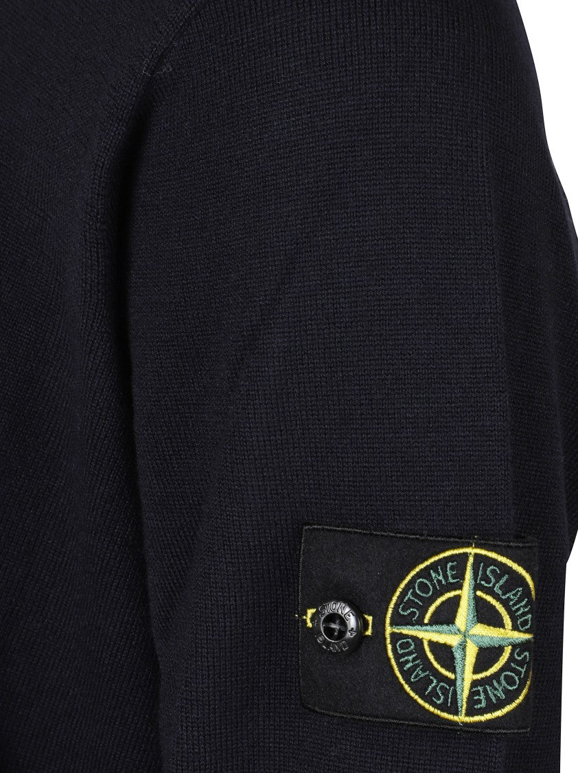 Stone Island Crew Neck Sweater With Distinctive Logo Patch