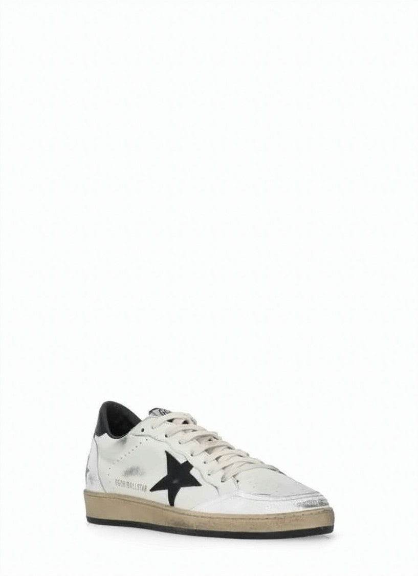 Golden Goose Worn-In White Leather Low-Top Sneakers