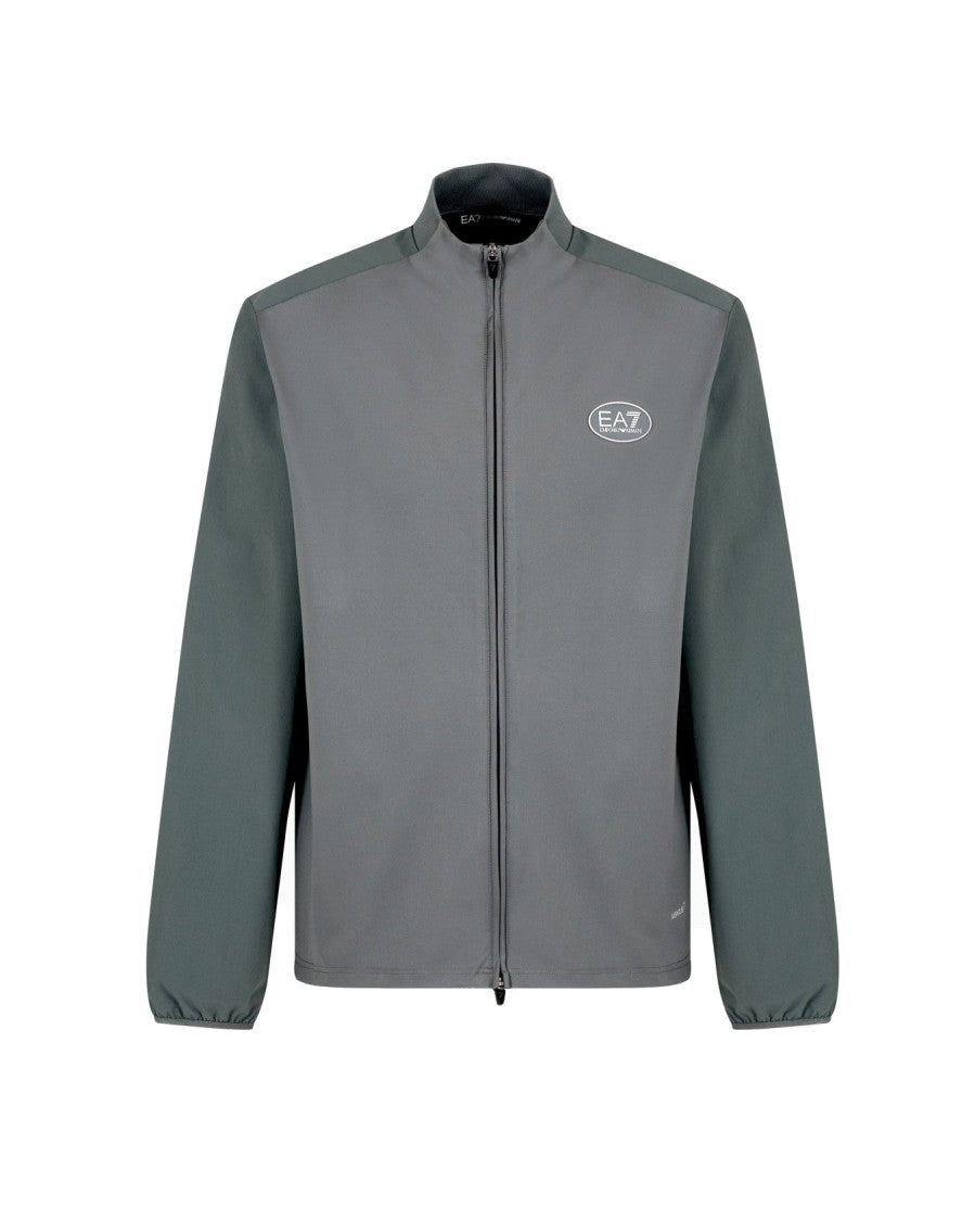 Ea7 Emporio Armani Zip-Up Polo Collar Sweatshirt With Functional Pockets