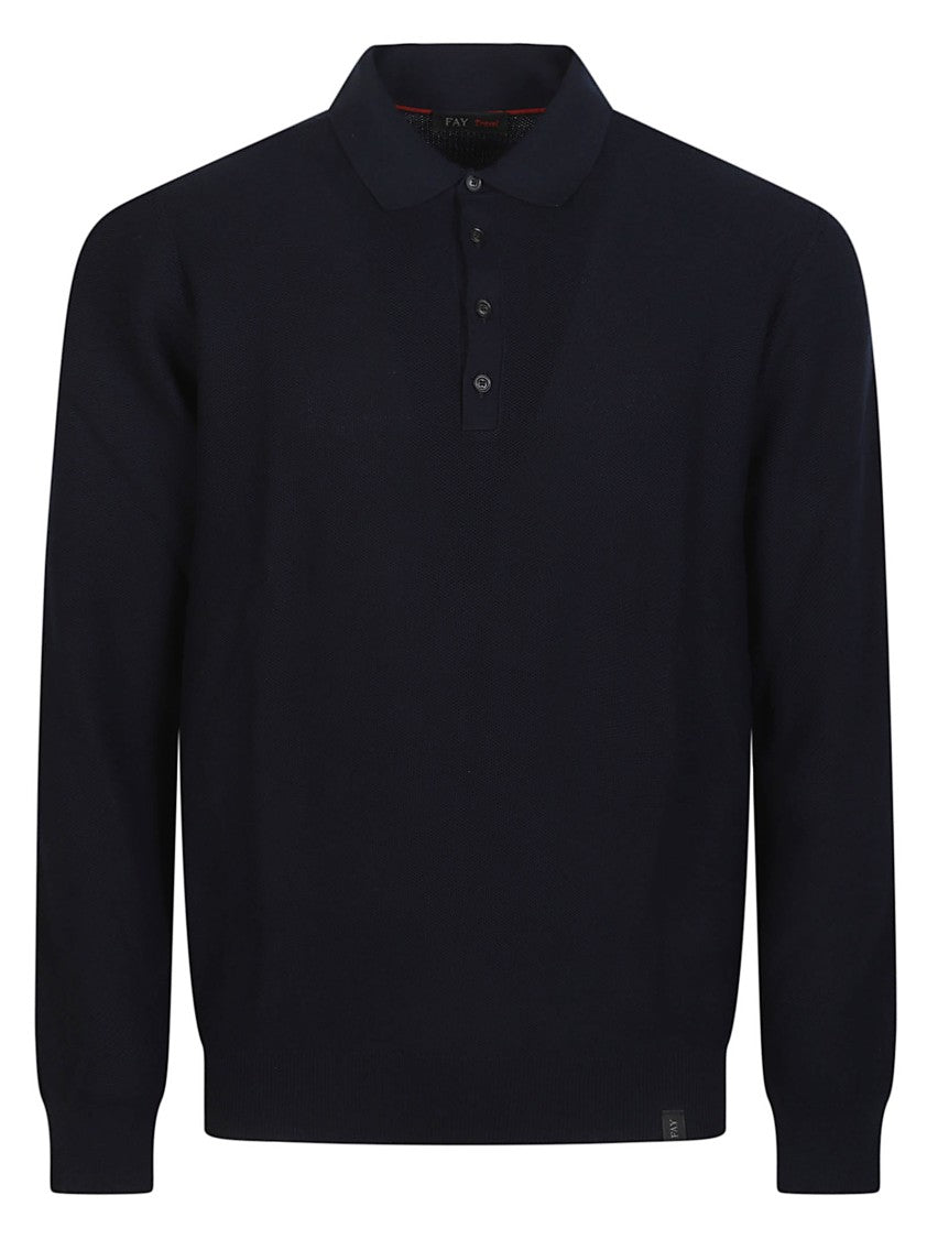 Fay Polo Neck Cotton Sweater