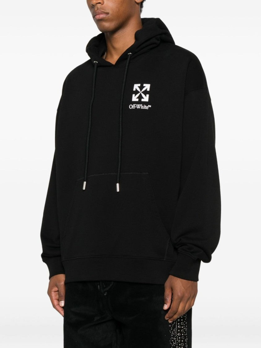 Off-White Nero E Bianco Off-White Sweatshirt With Hood