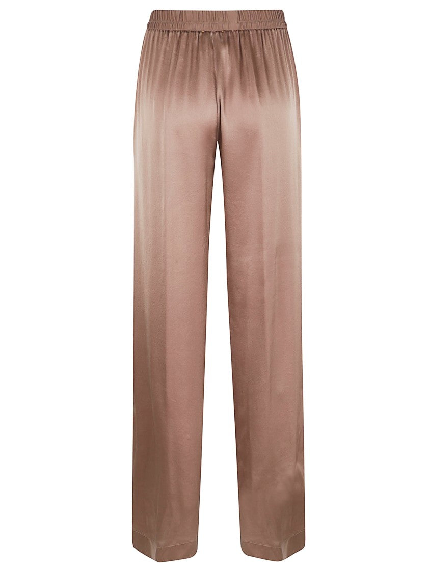 Forte Forte Brown Silk Trousers With Relaxed Silhouette