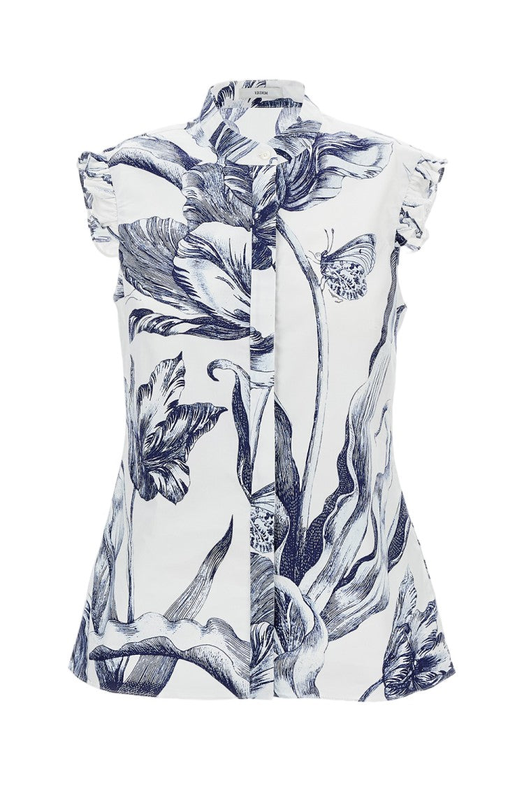 Erdem Light Cotton Poplin Floral Print Top